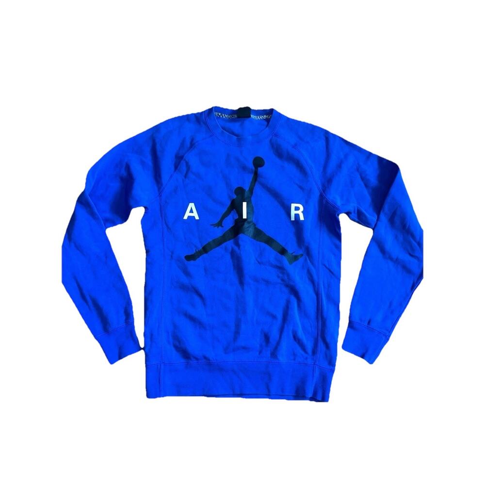 Vintage NIKE Air Jordan Men's Sweatshirt Pullover Sz Small Jumpman Royal Blue